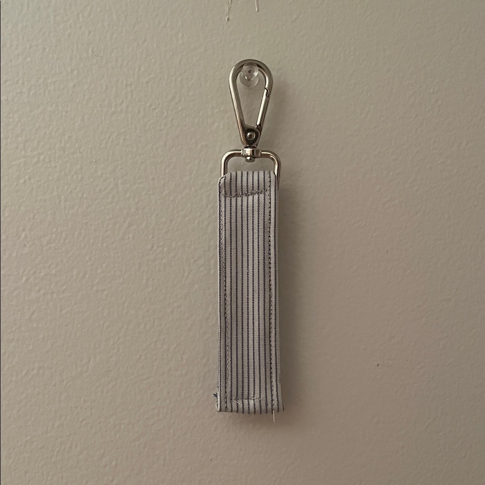 Striped Keychain with Silver Clip